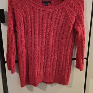 American Eagle Outfitters Vibrant Tomatoe Cable Knit Sweater
